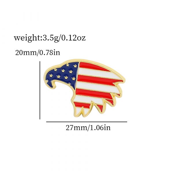 Abstract Liberty Torch Brooch: Hand-Painted Oil Drip on Vintage Flag Canvas