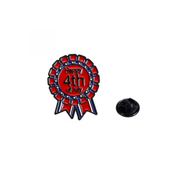 Original Patriotic Cartoon Star Pin - July 4th American Flag Alloy Commemorative Badge