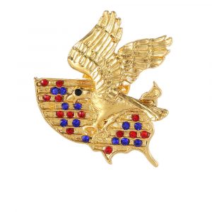 July 4th Patriotic Eagle Pin - Distressed Flag Oil Drip Effect Alloy Brooch
