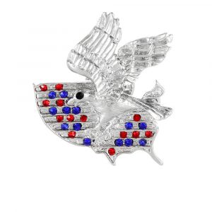 July 4th Patriotic Eagle Pin - Distressed Flag Oil Drip Effect Alloy Brooch