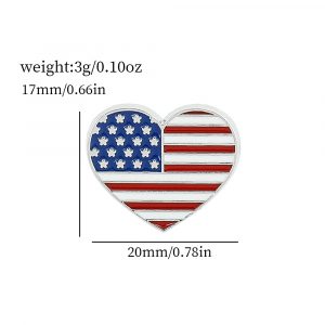 Abstract Liberty Torch Brooch: Hand-Painted Oil Drip on Vintage Flag Canvas